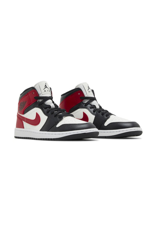 Jordan 1 Mid black red white