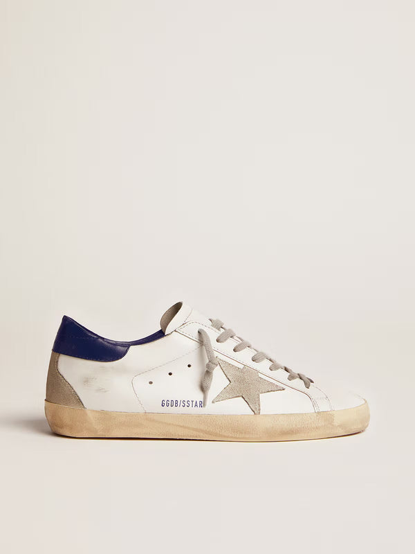 Sneaker Basse Golden Goose Super Star Blu con tallone blu