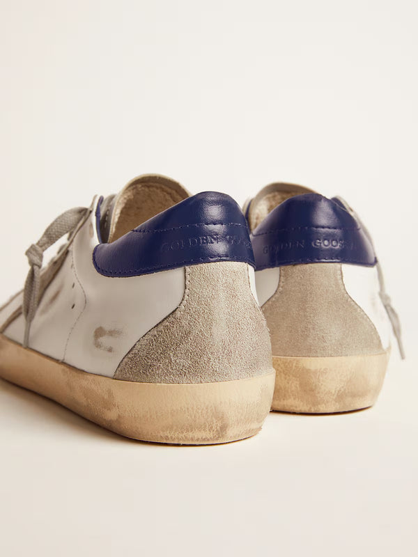 Sneaker Basse Golden Goose Super Star Blu con tallone blu