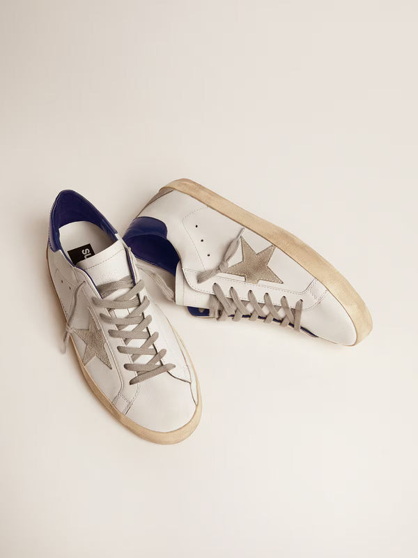Sneaker Basse Golden Goose Super Star Blu con tallone blu